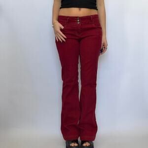 Forever 21 Premium Denim Red Low Rise Pants